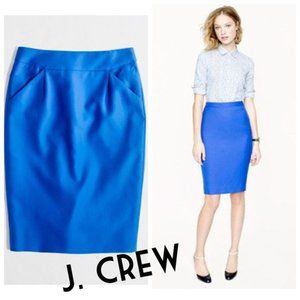 NWOT J. Crew Blue Pencil Skirt with Pockets Sz 00